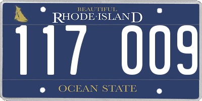 RI license plate 117009