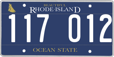 RI license plate 117012
