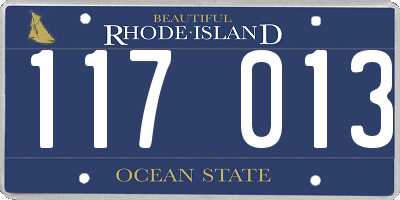RI license plate 117013