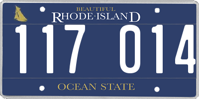 RI license plate 117014