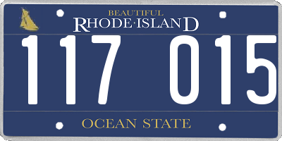 RI license plate 117015