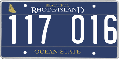 RI license plate 117016