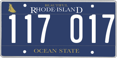 RI license plate 117017