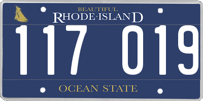 RI license plate 117019