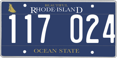 RI license plate 117024