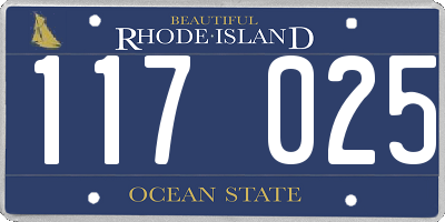 RI license plate 117025