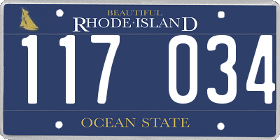 RI license plate 117034
