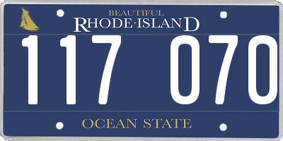 RI license plate 117070