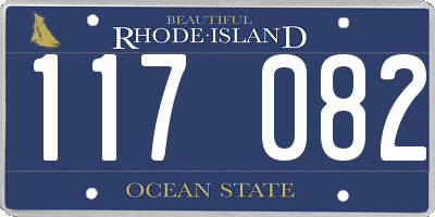 RI license plate 117082