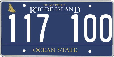 RI license plate 117100