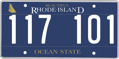 RI license plate 117101