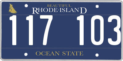 RI license plate 117103