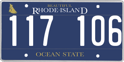 RI license plate 117106