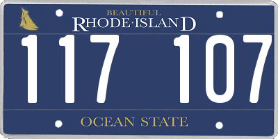 RI license plate 117107