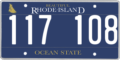 RI license plate 117108