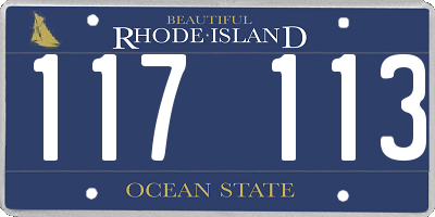 RI license plate 117113
