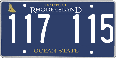 RI license plate 117115