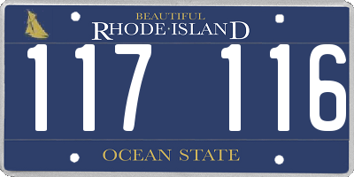 RI license plate 117116
