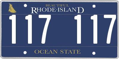 RI license plate 117117