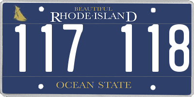 RI license plate 117118