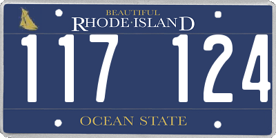 RI license plate 117124
