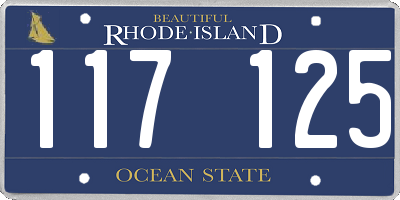 RI license plate 117125