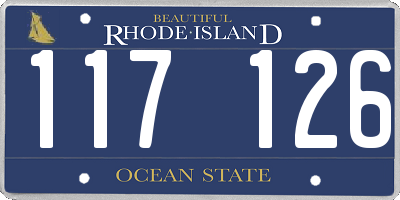 RI license plate 117126