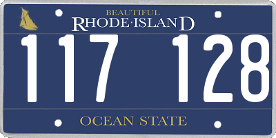RI license plate 117128