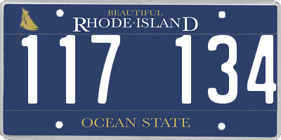 RI license plate 117134