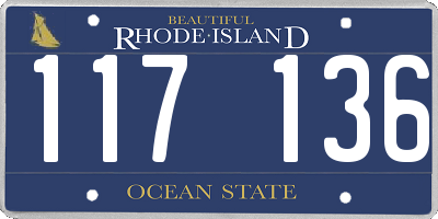 RI license plate 117136