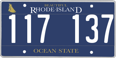 RI license plate 117137