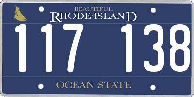 RI license plate 117138