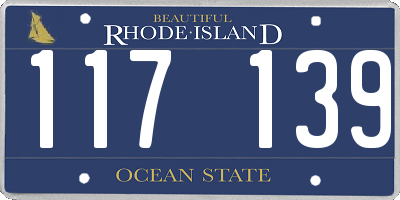 RI license plate 117139