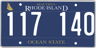 RI license plate 117140