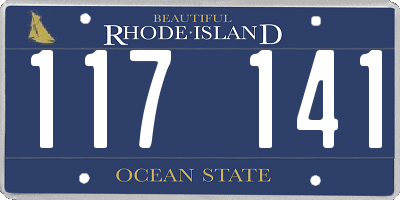 RI license plate 117141