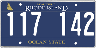 RI license plate 117142