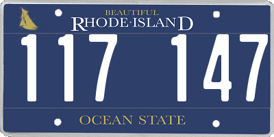 RI license plate 117147