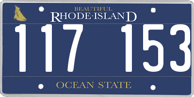 RI license plate 117153