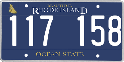 RI license plate 117158