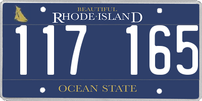 RI license plate 117165