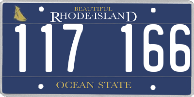 RI license plate 117166