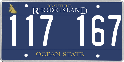 RI license plate 117167