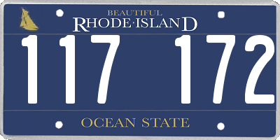 RI license plate 117172