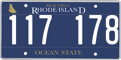 RI license plate 117178