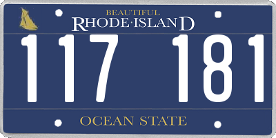 RI license plate 117181