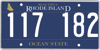 RI license plate 117182