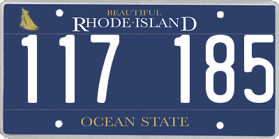 RI license plate 117185