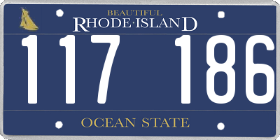 RI license plate 117186