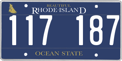 RI license plate 117187