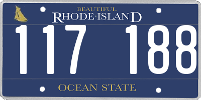 RI license plate 117188